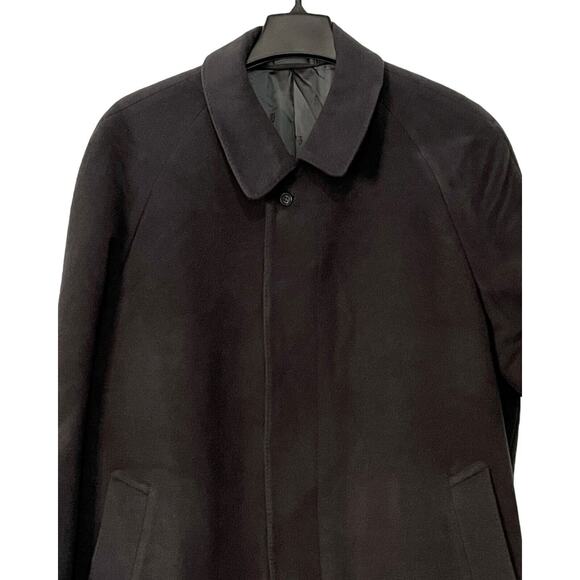 Mens Cashmere Coat Size L Size 48 Full Length Dark Gray Custom Made Overcoat - Picture 5 of 13